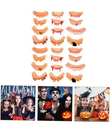 Ibasenice 72 STK Halloween Joke Teeth Set - Vampire & Werewolf Prosthesis Funny Plastic Dentures for Adults & Kids - 3 Unique Colors - Buy Online on GoSupps.com