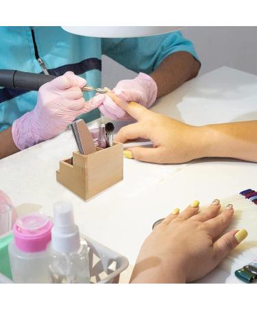 Wooden Nail Drill Bits Holder Organizer - 10 Holes Rectangle Box for Manicure Tools in Home or Salon - Buy Online on GoSupps.com
