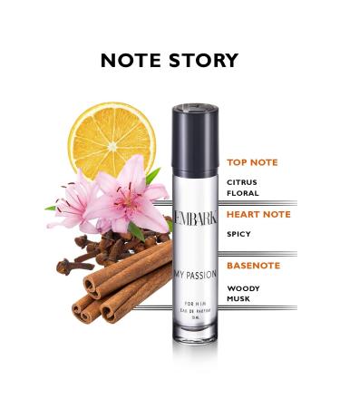 EMB.ARK M.y Pas.sion fo.r Hi.m Perfume for Men - 15ml | Travel Friendly Pack | Premium Eau de Parfum | Musky and Citrus Fragrance - Buy Online on GoSupps.com