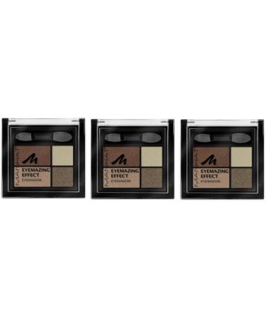 Manhattan Eyemazing Effect Eyeshadow-make-up pallet made of four shimmering eyeshadow colors for Smokey Eyes-Color Brownie Break 95R-3 x 5g 95R Brownie Break 1 piece (3 Series)
