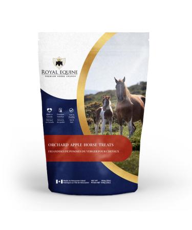 Royal Equine Premium Horse Crunch Healthy Horse Treats - Canadian-Sourced All-Natural Ingredients Crunchy Baked Cubes. GMO-Free No Preservatives Rye Barley Oats Base. (Orchard Apple)