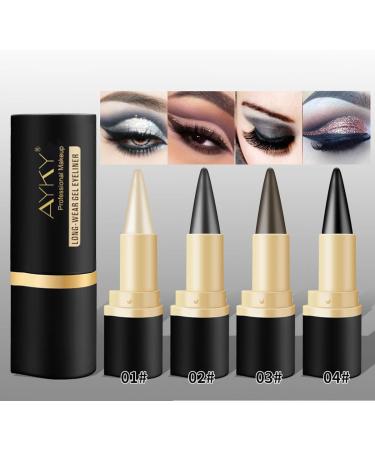 Ayky Long Wear Gel Eyeliner Natural Black Eyeliner Cream Waterproof Rationalu Gel Eyeliner Smokey Eyeshadow Palette Stick Smudge Proof Quick-Drying Matte Create Statement Eye Look (#03+#04) - Buy Online on GoSupps.com