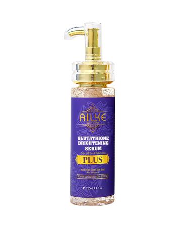 AILKE Glutathione Plus Super Brightening Serum Clean Skin And Stains Moisturizing Hydration Skin Glowing Serum For Face Body 4.2 fl oz (Pack of 1)
