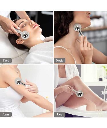 Arozk Ice Globes Facial Massager - Stainless Steel Cryo Cooler for Dark Circles Neck & Eye Skincare - White - Buy Online on GoSupps.com