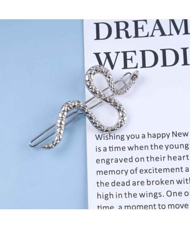 Allereya Vintage Snake Hair Clip Barrette Serpent Hair Pin Barrette Punk Medusa Side Hair Clip Barrette Bobby Pin Silver Snake Head Clip Headwear Hair Accessories for Women and Girls (Silver) - Buy Online on GoSupps.com