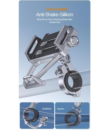 Premium Aluminum Bicycle & Motorcycle Phone Holder | 360 Rotation Shock Absorption Universal Fit - Buy Online on GoSupps.com