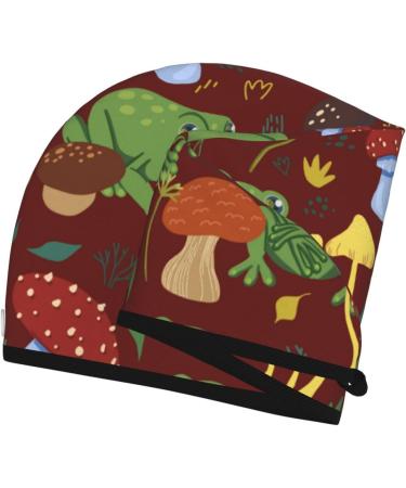 Frogs and Mushrooms Microfiber Hair Towel | Super Absorbent Coral Velvet Wrap for Long Curly & Thick Hair - Quick Drying Hair Cap for Women - Buy Online on GoSupps.com