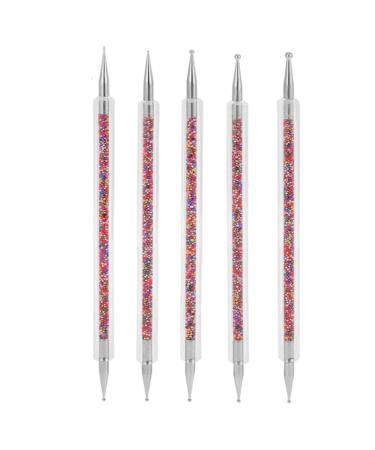 5pcs Nail Art Brush Drill Pen Dot Flower Needle Wave Pens Reusable Professional Nail Designer