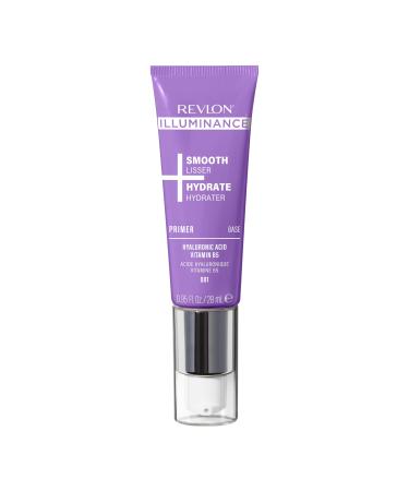 Revlon Illuminance Smooth + Hydrate Primer Base maquillage hydratante l'acide hyaluronique primer maquillage lissant base de teint enrichie en vitamine B5 N001 28 ml