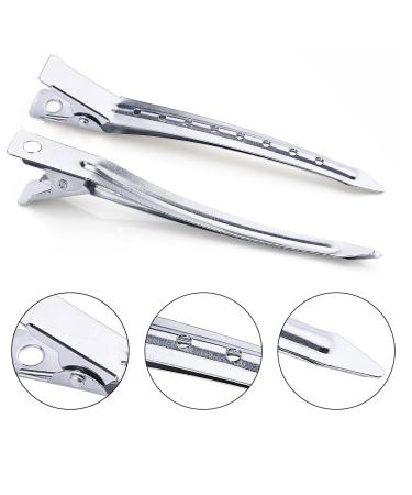 MBSOMNUS 36-Piece Hair Clips Set - Metal 9cm Duckbill Alligator Hairdresser Clips for Women & Girls - Ideal for Hairdressing Salon & Styling - Silver Compartment Clamps - Buy Online on GoSupps.com