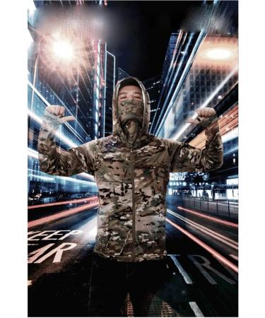 WARCHIEF Men's Camo Hunting Hoody with Mask - Lightweight Quick-Dry Pullover Sweatshirt - Buy Online on GoSupps.com