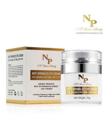 Anti-Wrinkle Eye Cream - Fast Absorbing Natural Ingredients for Dark Circles & Puffiness - 30g - Buy Online on GoSupps.com