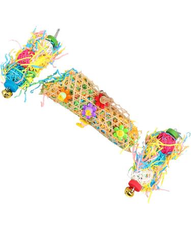 Mipcase 6 Pcs Wood Toys Wooden Toys Robot Toys Parrot Toys Bells Bird Chewing Tool Foraging Toy Set Conical - Buy Online on GoSupps.com