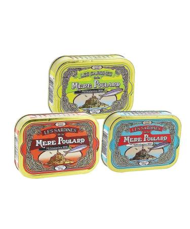 Lot of 3 cans of sardines 115g from Mère Poulard - Produits-Normandie