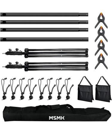 MsMk 6.5ft x 10ft Photo Video Studio Backdrop Stand Kit - Adjustable Muslin Background Support System with Clips, Sand Bag, Carry Bag - Perfect for Photography Studio - Buy Online on GoSupps.com
