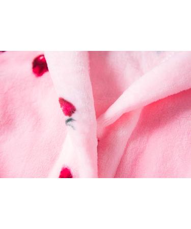 XINNE Soft Bathrobe for Boys & Girls - Cute Strawberry Pattern Toddler Flannel Hoodie Sleepwear - Pink Size 110 - Buy Online on GoSupps.com