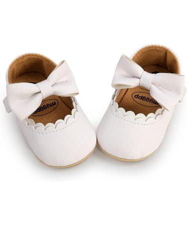 RVROVIC Baby Girl Princess Mary Jane Moccasins | Soft Sole Toddler Shoes 6-12 Months - B White - Buy Online on GoSupps.com