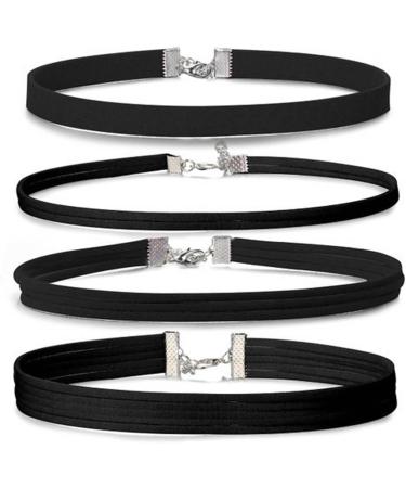 Shop Oralgos Trendy Black Choker Collection - 4 Unique Designs for Fashionable Women | Exquisite Necklaces & Jewelry - Buy Online on GoSupps.com
