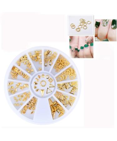 Frcolor 120 Pcs Rose Gold Nail Art Studs - 3D DIY Nail Charms & Decorations | Mixed Metallic Rivets & Shapes - Buy Online on GoSupps.com
