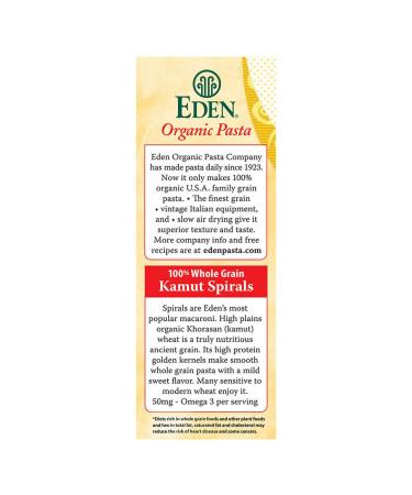 Eden Organic Kamut Spirals 100% Whole Grain Pasta 12 oz - 2 Pack - Buy Online on GoSupps.com
