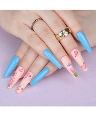 Teenitor Self-Adhesive Nail Art Stickers - 12 Sheets Flower, Butterfly, Stars, Fruits, Leaves Decals for Women, Kids - Nail Decoration Stickers - Buy Online on GoSupps.com