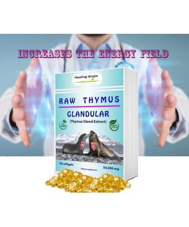 Thymus Glandular Supplement - Immune & Allergy Support Soft Gels with Raw Tissue Extract | Healing Drops - Buy Online on GoSupps.com