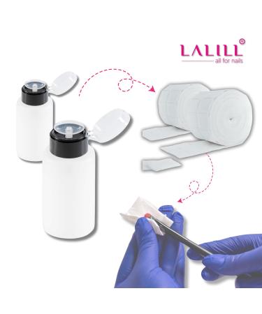 LALILL 2-Pieces Dispenser Pump Set - 200ml White Liquid Pump Bottles for Nail Polish & Manicure Remover - International Shipping Available - Buy Online on GoSupps.com