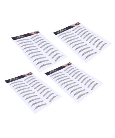 OHPHCALL Authentic Eyebrows 4pcs Eyebrow Stickers Makeup Eyebrow Transfer Brow Shaper Imitation Eyebrow Template 6 Proof 21x15cm Brown
