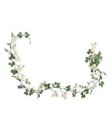Zerodeko 1pc String Decorative Rose Vines Garland Plant Fake Flowers Party Hanging Rattan Silk Flower Roses White 200X4CM