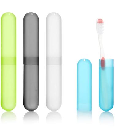 COM-FOUR 4x toothbrush case transport and storage box for hand toothbrushes perfect toothbrush container for trips color selection varied (19 cm-04 pieces of color mix)