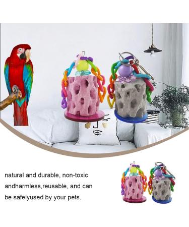 PengLAI 2 Pcs Parrot Chew Toy Bird Beak Calcium Stone Hanging Chew Toy for Parrot Macaw African Grey Parrot Cockatiel (Random Color) - Buy Online on GoSupps.com