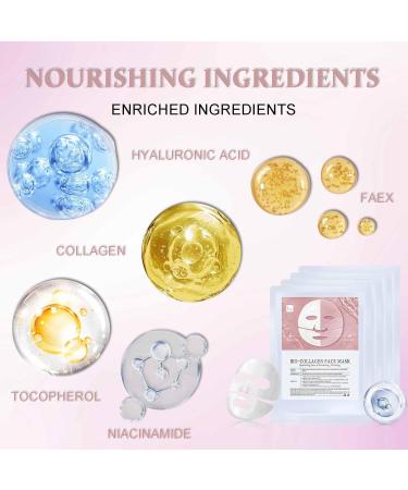 Collagen Mask Overnight Collagen Face Mask - Collagen Deep Mask Overnight Face Mask Collagen Face Mask - Face Masks Skincare Improve Moistur Elasticity and Wrinkle (4) - Buy Online on GoSupps.com