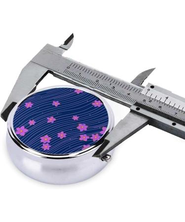 Red Petals Blue Background Portable Metal Pill Box - Mini 3-Compartment Travel Accessory for Small Pills - Hinged Design - Buy Online on GoSupps.com