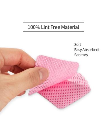 BLUERISE 1000Pcs Pink Nail Polish Remover Pads - Lint Free Nail Wipes for Eyelash Extension Glue Cleaning - Soft & Absorbable - 1000 Count - Buy Online on GoSupps.com