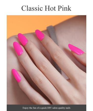 Buy Semi Cured Gel Nail Strips - Classic Hot Pink | 20 PCS Gel Nail Stickers | Salon Quality & Easy to Use | UV Light Required - Buy Online on GoSupps.com