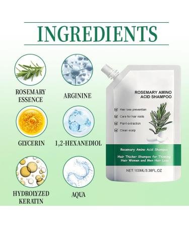 2 Pi ces Shampooing aux acides amin s au romarin shampooing fortifiant pour les cheveux clairsem s et la chute de cheveux - Buy Online on GoSupps.com
