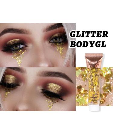 INTEROOKIE Colourful Makeup Mermaid Scale Gel Sequin Eyeshadow - Shimmering liquid eyeshadow with polarizing effect for face lips and body (03#) - Buy Online on GoSupps.com