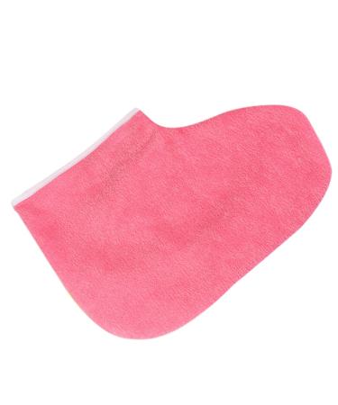 1 Pair lotion socks moisturizing heel socks paraffin wax bath foot mask wax bath liners paraffin Foot Protector hand mask glove paraffin foot wax spa gloves wax socks care bath mat medium Red