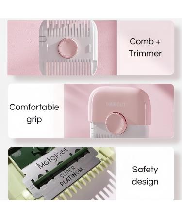 Trimpocket Hair Trimmer/Comb Kids 2 in 1 Hair Trimmer Double Sided Hair Razor Comb Cutter Split Ends Hair Trimmer Manual Bangs Trimmer Comb Blades Replaceable (2PCS D) - Buy Online on GoSupps.com
