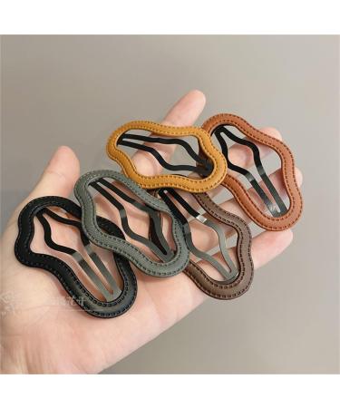 xbiez Traceless Hair Clip Harajuku Style Leather Cloud Shaped Hairpin Girl Barrettes Side Clip Snap Pin Female Hair Decoration Gray - Buy Online on GoSupps.com