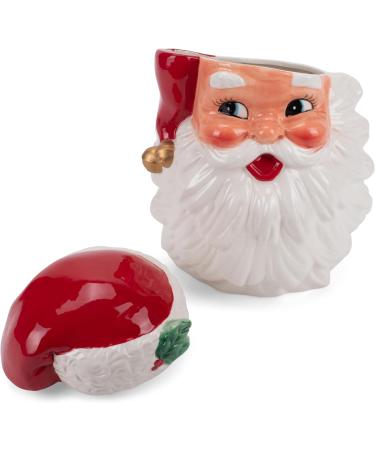 Transpac Santa Bright Red & Classic White 11.75 Ceramic Christmas Cookie Jar - Buy Online on GoSupps.com