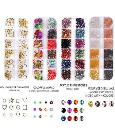 Gsrimgratoe Nail Art Decoration Rhinestone Nail Irregular Beads for Nail Manicure 3D Art Decoration Tip Drill Pen Set with Tweezers 8 Pieces - Buy Online on GoSupps.com