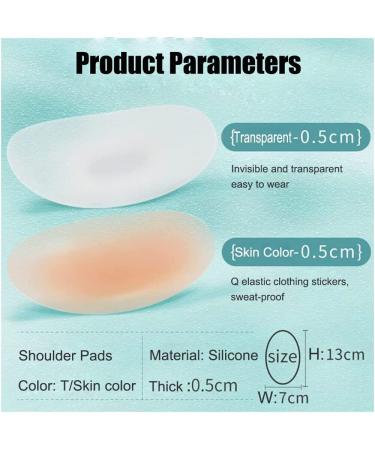 QUUPY 2 Pairs Silicone Shoulder Pads - Reusable Anti-Slip Push-Up Enhancer for Women's Clothing - Transparent & Nude Color - Buy Online on GoSupps.com