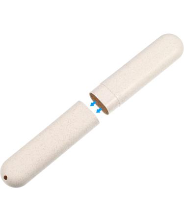 VOCOSTE Traveling Toothbrush Holder Case - Portable PP Toothbrush Storage for Travel & Business - Beige 8.07 x 1.22 x 0.83 inches - Buy Online on GoSupps.com