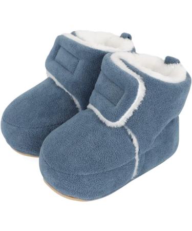 MASOCIO Baby Winter Warm Booties - Navy Blue | 12-18 Months | Anti-Slip Soft Sole Boots for Infant Boys & Girls - Buy Online on GoSupps.com