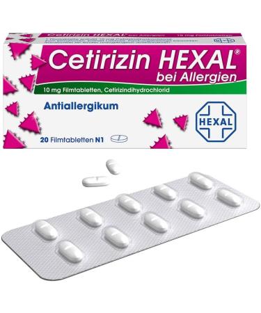 CETIRIZIN HEXAL Film-Coated Tablets for Allergies - 20 pcs | Fast International Shipping - Buy Online on GoSupps.com