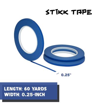 3 Pack 1/4 inch x 60yd STIKK Blue Painters Tape 14 Day Easy Removal Trim Edge Thin Narrow Finishing Masking Tape (.25 in 6MM) 3 Pack Blue - Buy Online on GoSupps.com