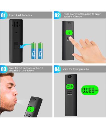 Portable Breathalyzer Tester - MFOISFA Accurate Alcohol Detection with LED Display - Ideal for Personal & Professional Use - Buy Online on GoSupps.com