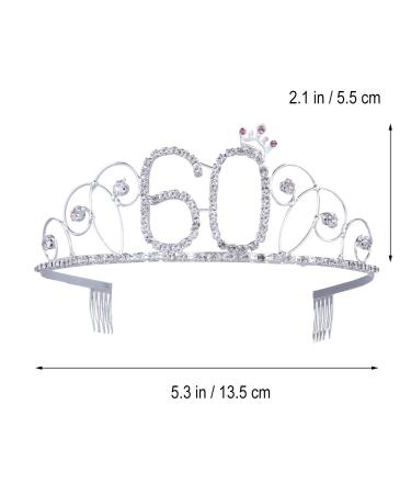 Frcolor 60th Birthday Tiara Crown | Crystal Rhinestone Happy Birthday Party Headpiece - International Shipping Available - Buy Online on GoSupps.com