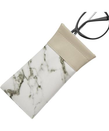 Facynde Water-Repellent Sunglasses Case | Marble PU Leather Squeeze Top Bag for Men & Women - Soft Glasses Case in White - Buy Online on GoSupps.com